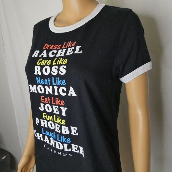 FRIENDS Ringer Tee T Shirt Ross Chandler Phoebe Lg - Picture 4 of 9